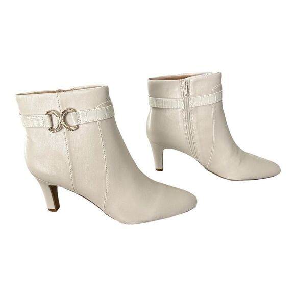 Life Stride Guild 2 Bone Cream Ankle Boots  Kitten Heel Women’s Size 11 M - Picture 2 of 9